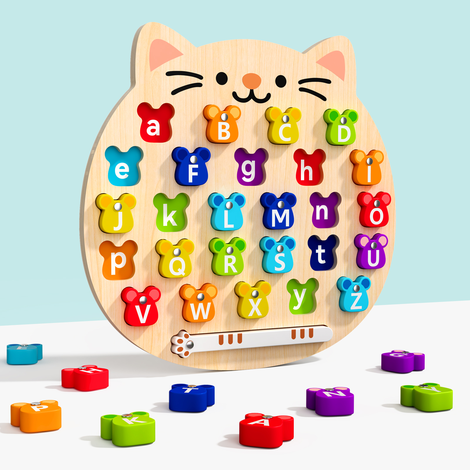 Woodworking For Kids - Educational Cat & Mouse Letter Puzzle