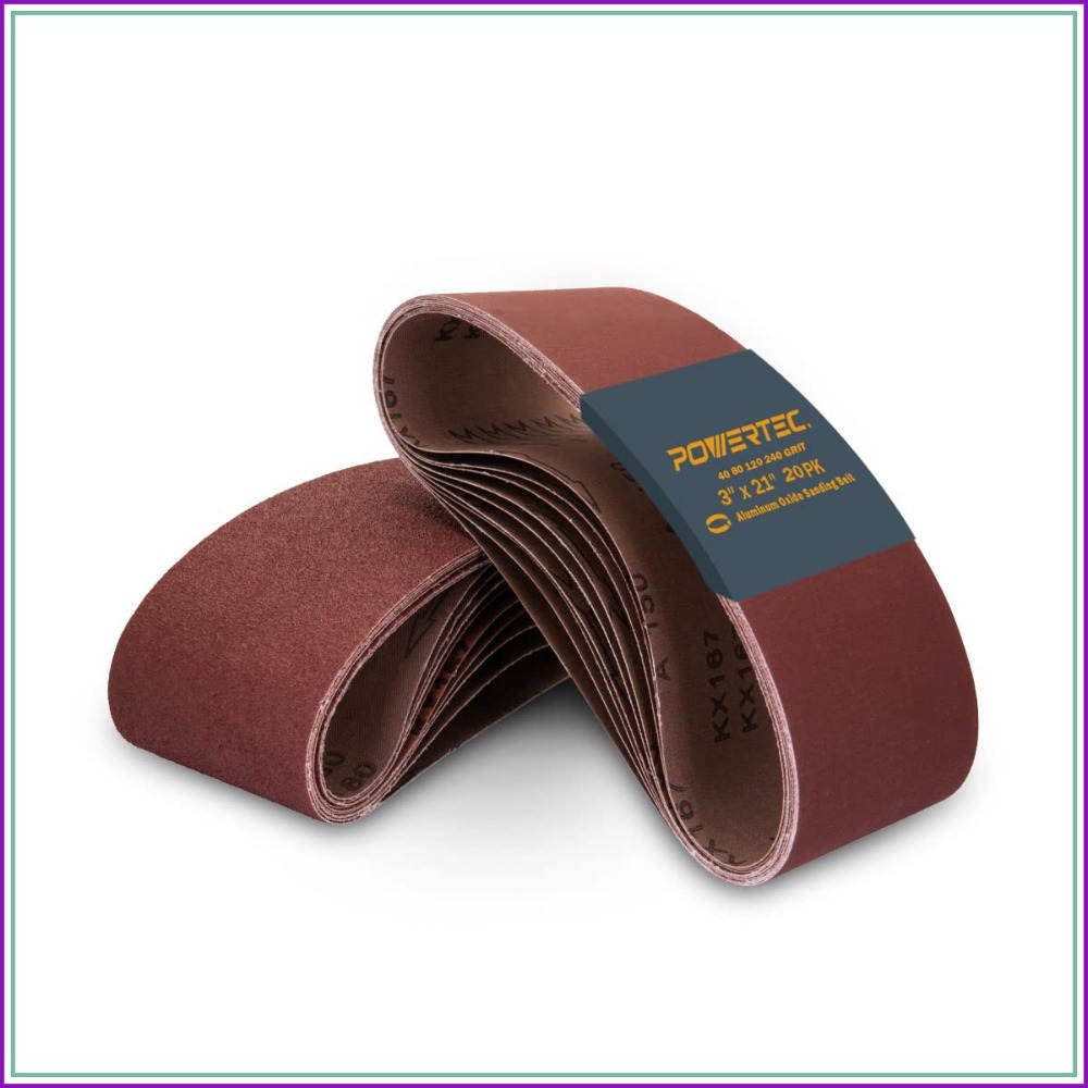 Woodworking Product - 3x21 Inch Sanding Belts, 20PK, 5