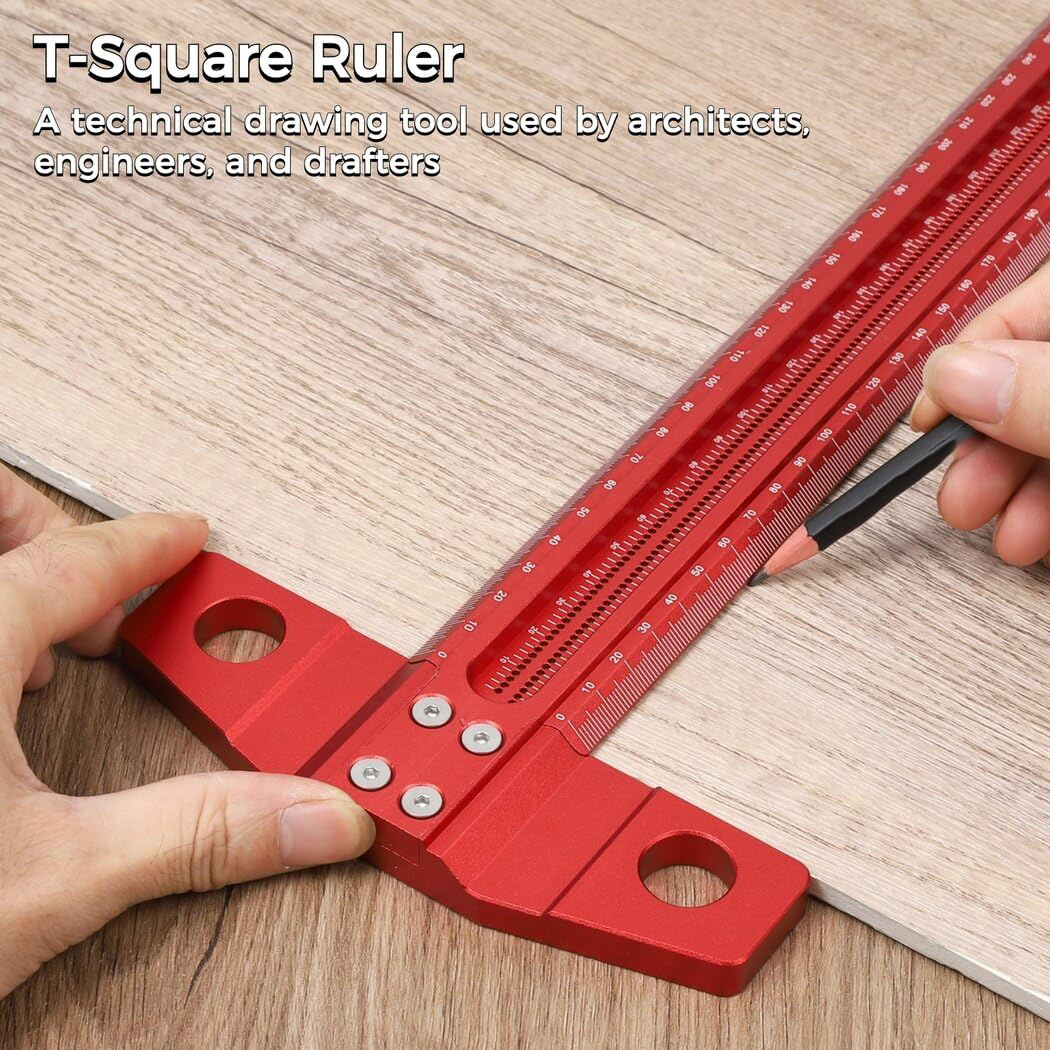 Woodworking Marking Gauge - 60-500MM Precision Marking T-Ruler Aluminum Alloy