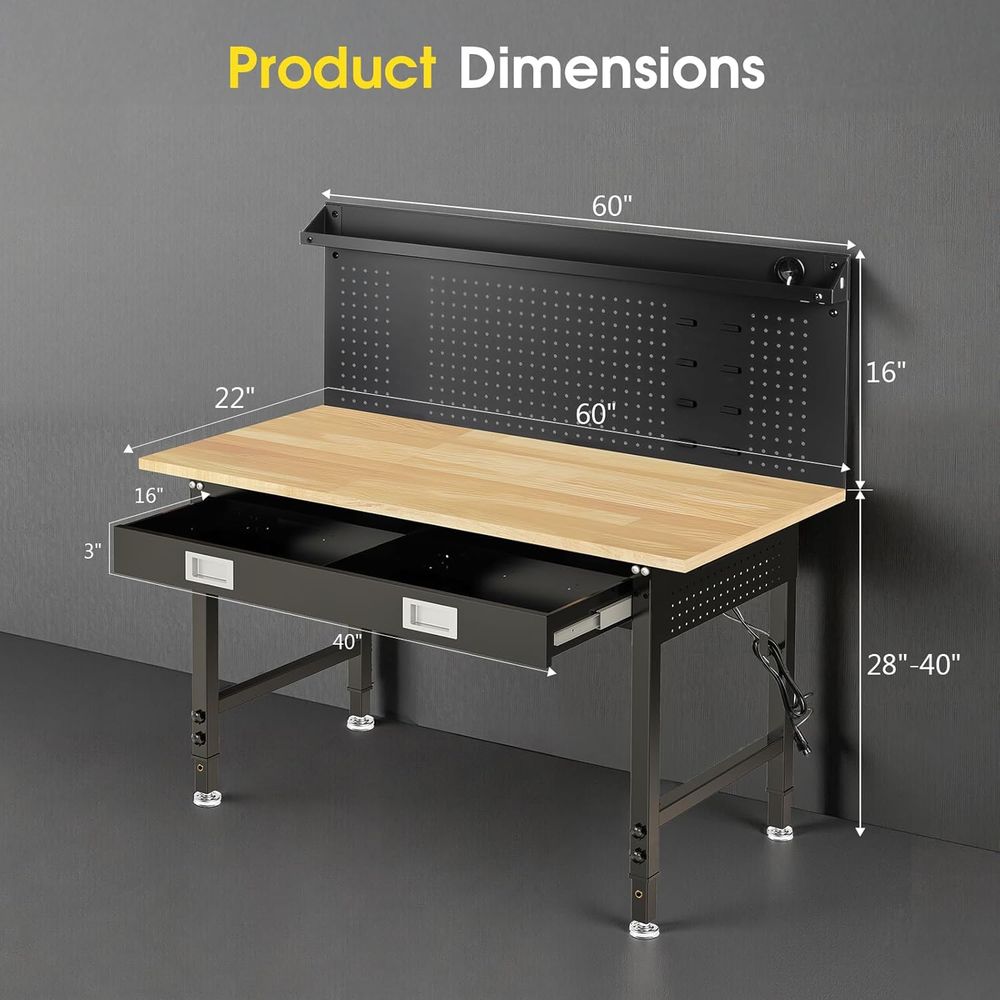 60 Adjustable Workbench with D - đánh giá và giá Woodworking Or Woodworking