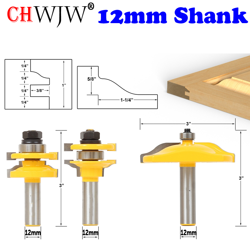 1-3PCS12mm Shank Rail & Stile  - đánh giá và giá Woodworking Show