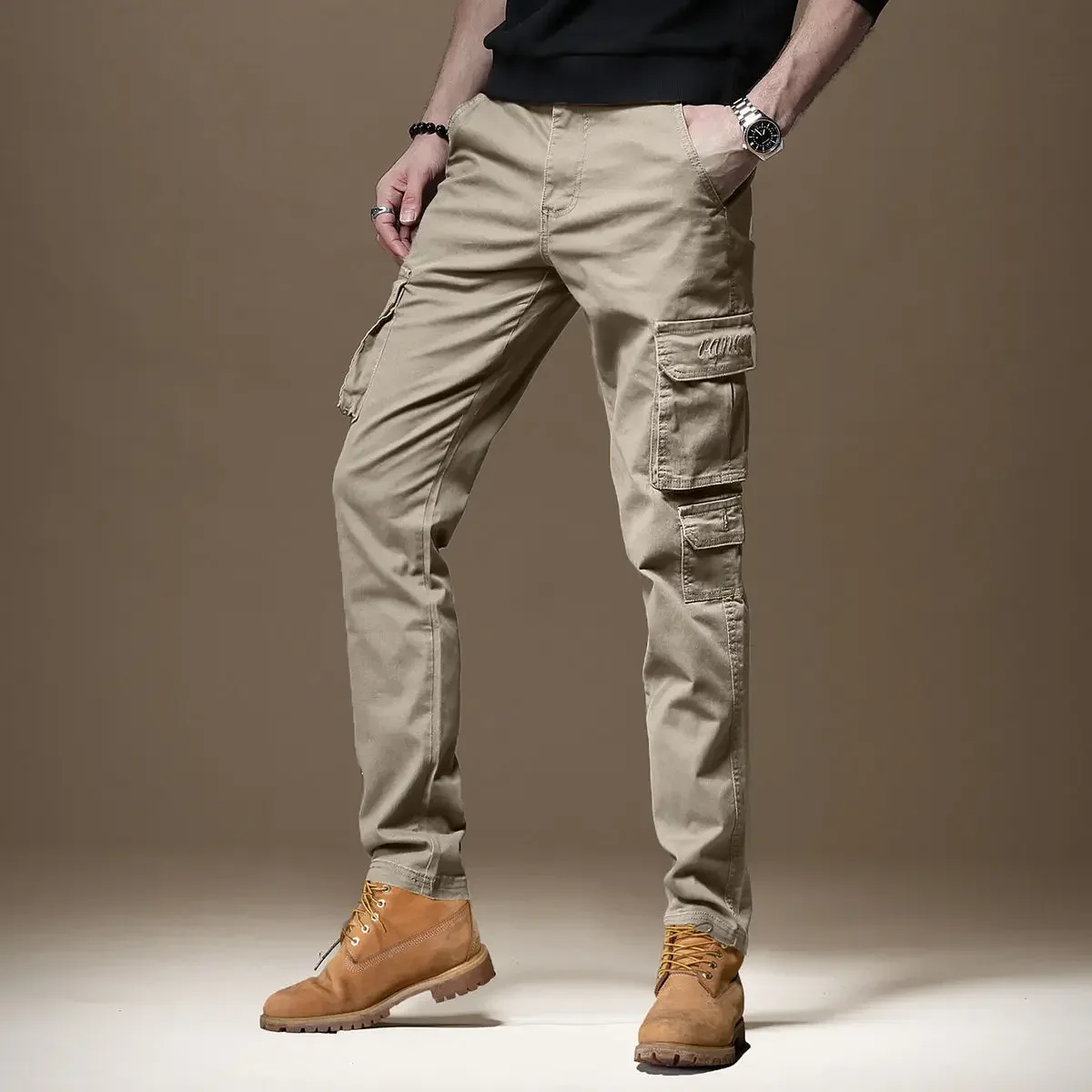 Trousers Man Black Slim Cargo  - đánh giá và giá Woodworking Brand