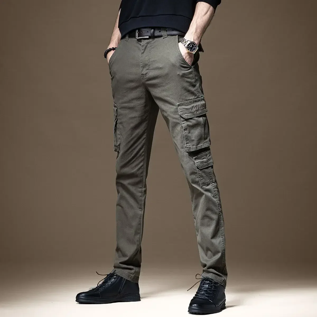 Trousers Man Black Slim Cargo  - đánh giá và giá Woodworking Brand