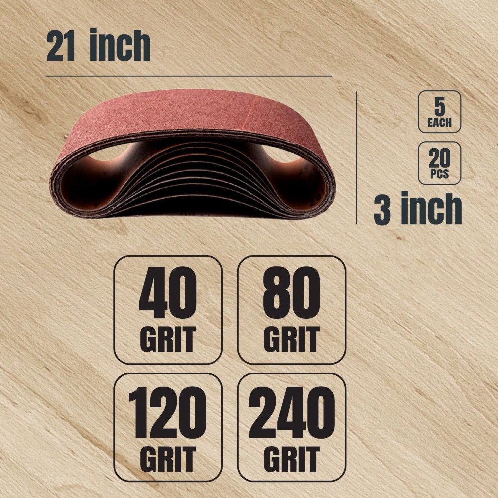 3x21 Inch Sanding Belts, 20PK, - đánh giá và giá Woodworking Product