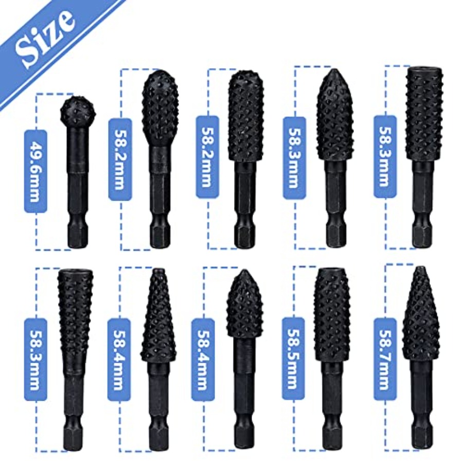 10 Pieces Rotary Burr Rasp Set - đánh giá và giá Woodworking Diy