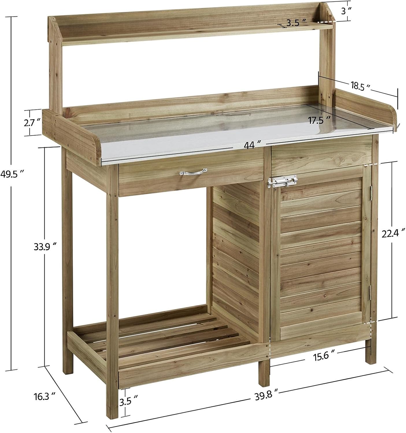 Outdoor Potting Bench Table, G - đánh giá và giá Woodworking Product