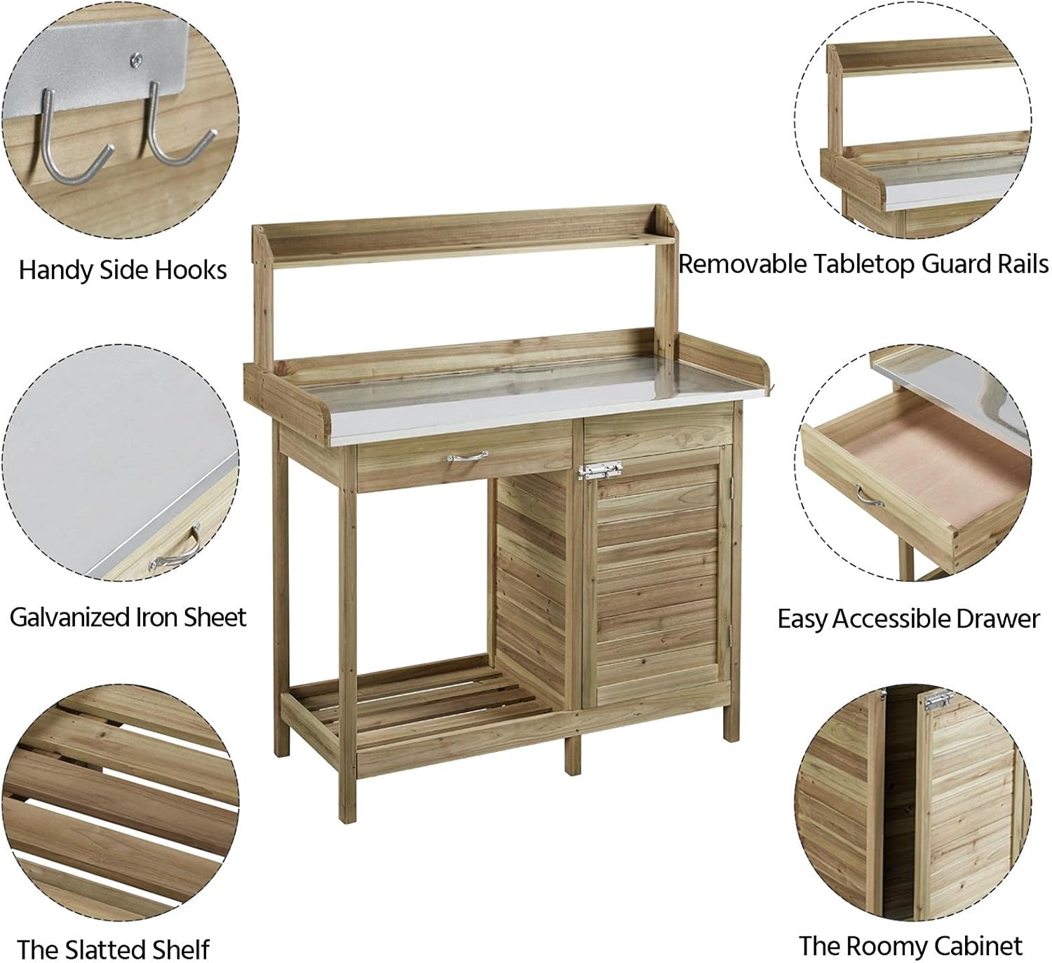 Outdoor Potting Bench Table, G - đánh giá và giá Woodworking Product