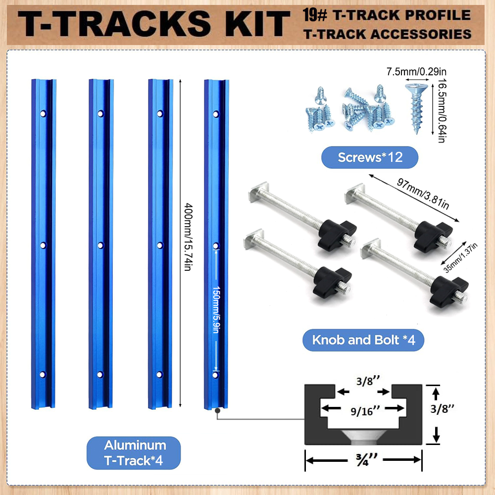 Woodworking 19# T-track Kit an - đánh giá và giá Woodworking Workshop